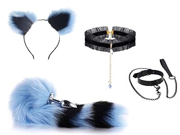 Amazon Com Micrkrowen Role Play B U T T P L ǔ G Tail Collar Choker Ears Headband Halloween Mysterious Party Toys S Beauty