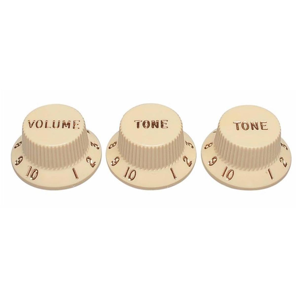 Fender Stratocaster Pot Knobs (Volume/Tone/Tone), aged white,0991369000