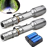 FlashDealer Waterproof Flashlight, 2 PC 5 Modes High Lumens T6 LED Flashlight Torch Light Zoomable Flashlight with 18650 Battery Dual Charger