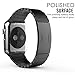 MoKo Apple Watch Band [with Custom Butterfly Closure, Double Button Clasp] Stainless Steel Replacement Link Bracelet for 38mm All Models – Black (Not Fit iWatch 42mm Version 2015)
