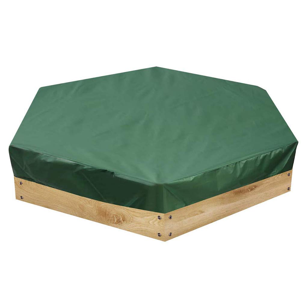 ningdeCK Sandbox Cover, Waterproof Dustproof Sandpit Pool Cover Protection Hexagon Green Sandbox Cover with Drawstring, Avoid The Sand And Toys Contamination