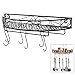 Scrollwork Design Wall Mounted Black Metal Pot Hanger/Cooking Utensils Rack/Kitchen Shelf - MyGift®