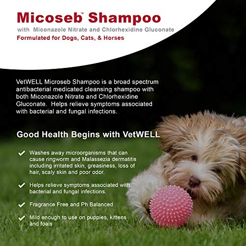 VetWELL Micoseb Medicated Shampoo for Dogs & Cats Medicated Dog
