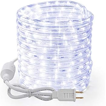 Brizled 18ft 216 LED Rope Lights, 120V UL Listed Plugin Rope Lights Connectable Daylight White Indoor Outdoor Rope Lights Flexible LED Tube Lights for Holiday, Garden, Yard, Corridor and Patio Decor