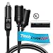 [UL Wire] Chanzon Car 2-Socket 12V Splitter Cigarette Lighter 7inch / 18cm 18AWG Power Supply Cord 15A Fused DC Power 12 24 Volt Socket 2 Way Y Adapter 2-Way Extension SPT-1 Charger