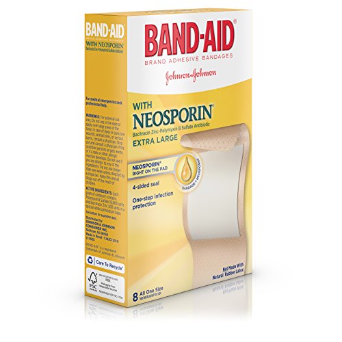 BandAid Brand Bandages with Neosporin Antibiotic Ointment, Extra Large
