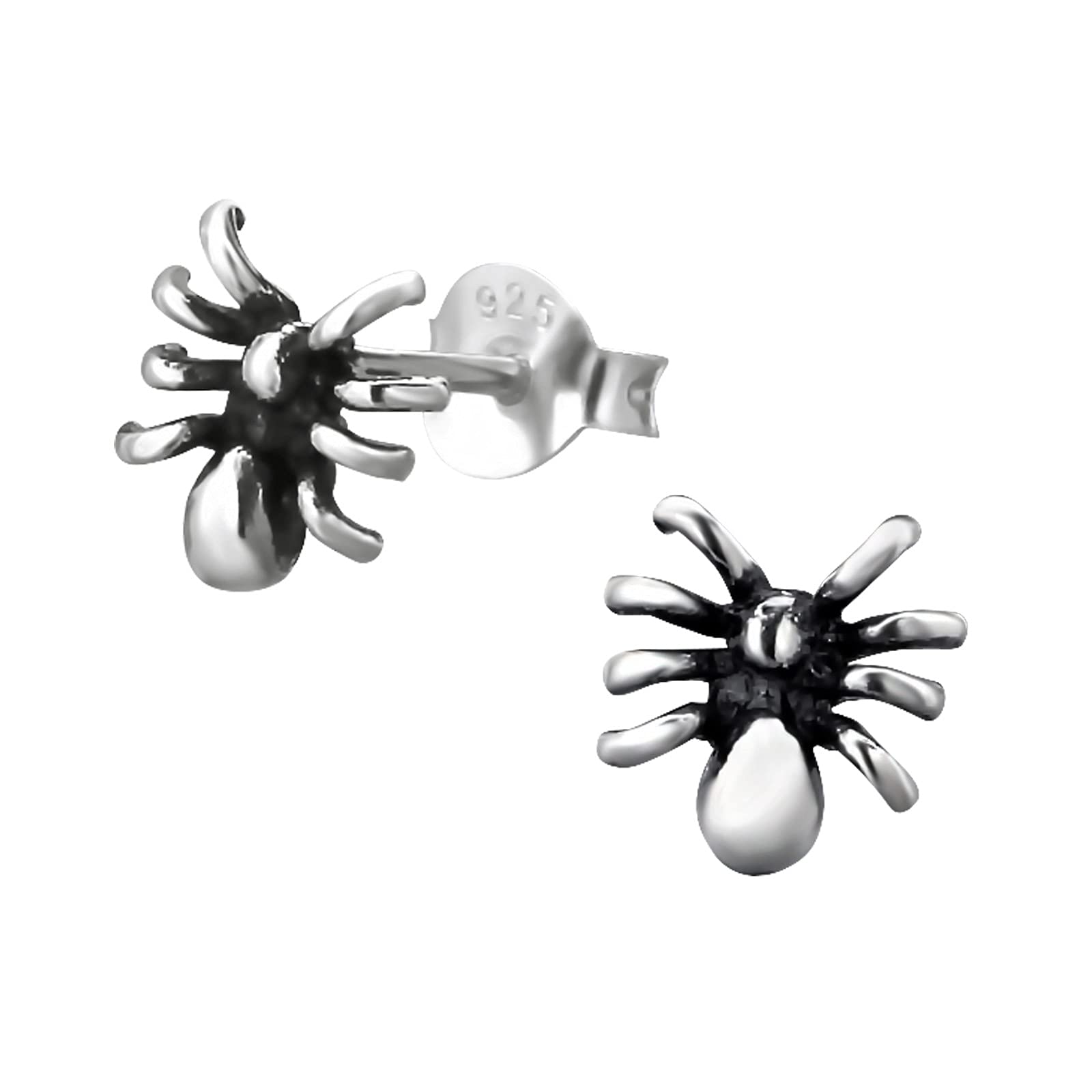 925 Sterling Silver Oxidised Lightweight Hollow-Back Women 925 Sterling Silver Spider Stud Earrings for Women & Girls – Everyday Jewellery Gift Boxed