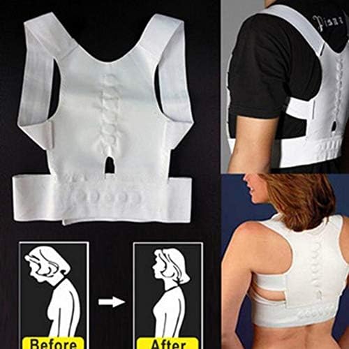 Power Magnetic Posture Humpback Support Corrector Back Brace Belt Elastic Adjustable Magic Strap for Men Women