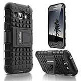 Evocel® Galaxy J1 Case, Heavy Duty Armor Case with Stand For Samsung Galaxy J1 (2015) - Evocel® Retail Packaging, Black