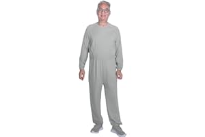 Codida Adaptive Men's Security Back-Zip Jumpsuit - Easy Care Romper for Elderly & Limited Mobility