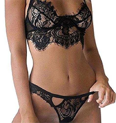 Donne-Lingerie-Sexy-Reggiseno-e-Slip-in-Pizzo-Biancheria-da-Notte-Bustino-Tuta-della-Biancheria-Intima-Allungare-Sleepwear-G-String