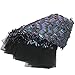 Aisunne African Glitter Sequin Lace Fabrics 5 Yards Nigerian French Lace Fabric for Wedding Party Dresses (Black)
