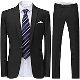 Cloudstyle Men's Suit Single-Breasted One Button Center Vent 2 Pieces Slim Fit Formal Suits