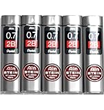 Pentel Ain Pencil Leads 0.7mm 2B, 40 Leads X 5 Pack/total 200 Leads (Japan Import) [Komainu-Dou Original Package]