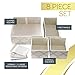 Set of 4 Organizer Bins with Dividers for Closet Dresser Drawer Inserts Bathroom Dorm or Baby Nursery; Store Socks Underwear Clothes; Clothing Organization; (Set of 4, Yellow-tinted Beige)
