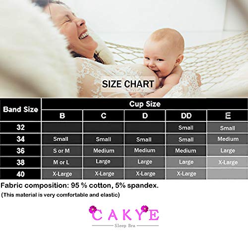 CAKYE Women's Maternity Nursing Bra for Sleep and Breastfeeding 3 Pcs/Pack (Medium/36B,36C,36D, Black/Deep Grey/Nude)
