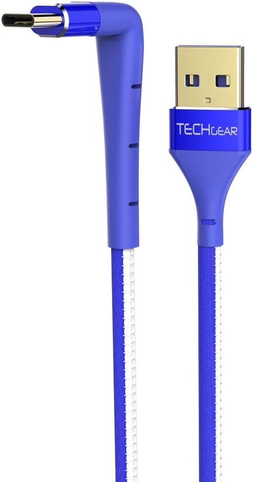 TECHGEAR 2in1 2m USB C Cable, 90 Degree Right Angle Fast Charge & Phone Stand Cable Compatible for Huawei P50