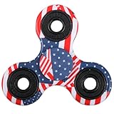 EVERMARKET New Style Premium Tri-Spinner Fidget Toy With Premium Hybrid Ceramic Bearing - American Flag