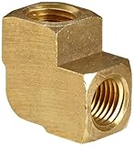 Anderson Metals Brass Pipe Fitting, Barstock 90 Degree Elbow, 1/4" x 1/4" Female Pipe