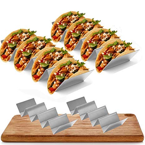 Premium Stainless Steel Taco Holder 2 Pack by EMP- Large Taco Stand (Fits Up To 8 Tacos) - Restaurant Grade Taco Rack - Oven, Grill And Dishwasher Safe - Includes BONUS Placemat - 4 x 10" - Thumbnail 7