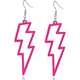 ONLYJUMP Acrylic Exaggerated Lightning Earrings Statement Punk Retro Geometric Delicate Neon Personalized Earrings Accessory Jewelry for Women