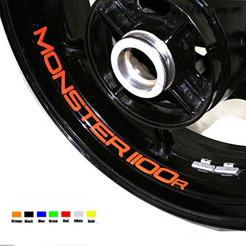 Blue 8 X CUSTOM INNER RIM DECALS WHEEL Reflective STICKERS STRIPES For DUCATI MONSTER 1100R