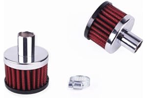 2PCS 16mm 3/4 Inch Inlet Air Intake Crankcase Breather Filter Clamp-On Chrome