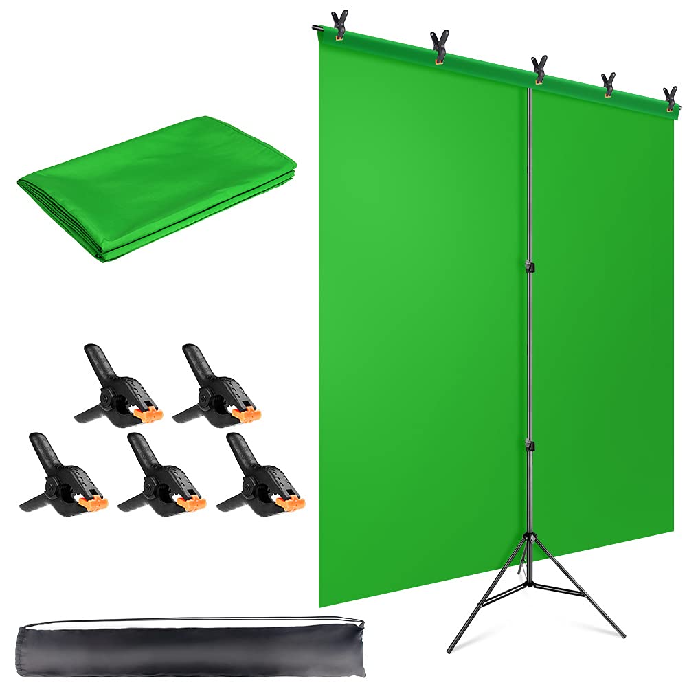 thumbnail image 2 of Jebutu Green Screen Backdrop Kit With Stand - 5x6.5ft Portable Background For Streaming & Videos 2 of 11