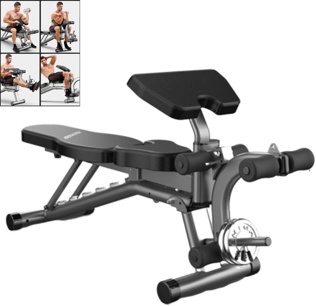 Home Weight Bench Multifunctional Sit-ups Fitness Equipment Folding Supine Board Bench Press Fitness Chair Multifunctional Adjustment, Gym Quality Strength Training Equipment