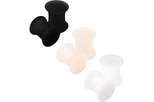 BANAVEGA KJM FASHION 6 x Black Silicone Double Flared Ear Stretcher Expander