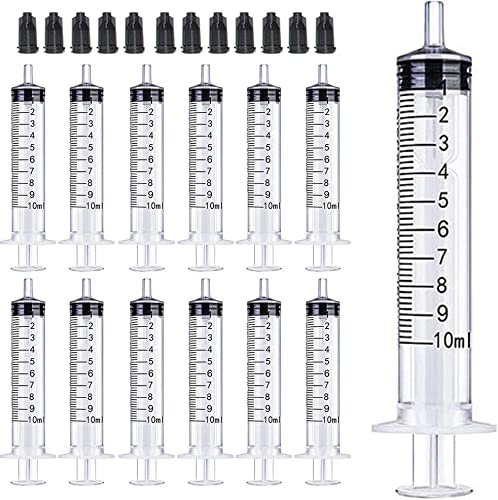 Gufastoe Pack of 20 10ml sterile syringes without needles with cap, for small pet feeding, industrial precision application
