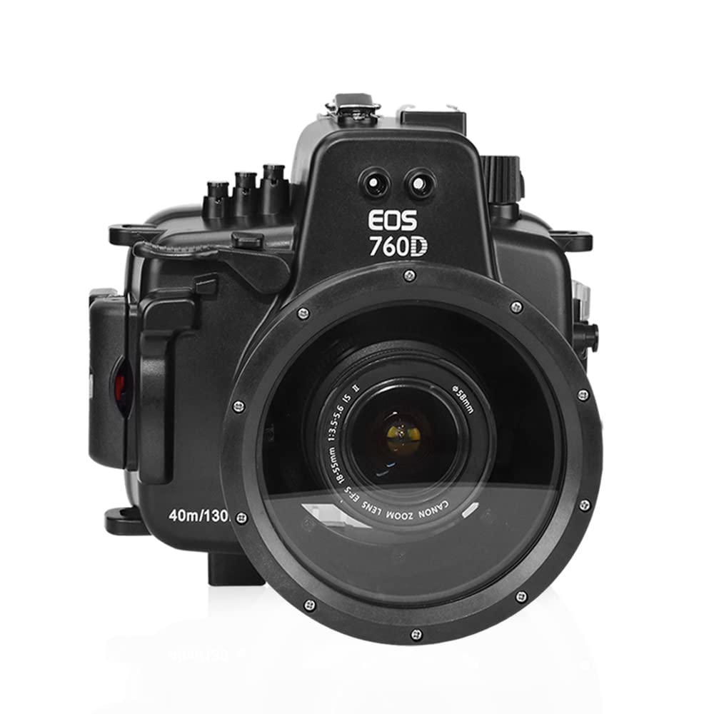 For Cannon EOS 760D Can Be Used With 18-135mm Lens 130ft /40m Sea frogs Underwater Camera Housing