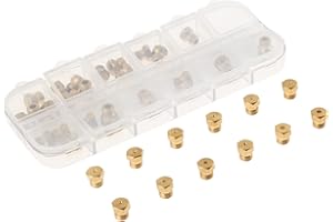 ETERMETA Range Stove Oven Orifice Conversion Kit, Propane Lp Natural Gas Brass Jet Burner Nozzle Replacement Parts M6x0.75 mm Gas Spray Tip 0.3/0.4/0/7/0.8/0.9/1.0/1.1/1.2/1.5/1.7/1.9mm, 36PCS