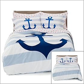 Where The Polka Dots Roam Full-Queen Size Bedding Duvet Cover Nautical Anchor Print 3 Piece Set Unisex, Soft Brushed… 5158E0Un wL