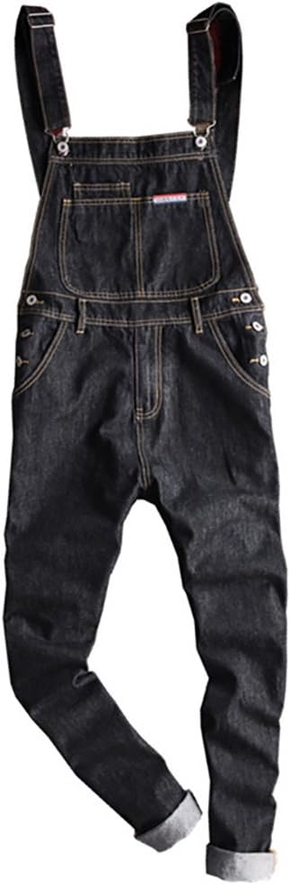 Sokotoo Men's Slim Patch Pocket Denim Bib Overalls