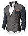 H2H Mens Casual Slim Fit Knitted Cardigan Herringbone Patterned With Pocket