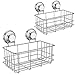 iPEGTOP Suction Cup Deep Shower Caddy Bath Organizer Basket for Large Shampoo Shower Gel Holder Bathroom Storage - Rustproof Stainless Steel, 2 Pack
