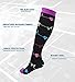3 Pairs Moderate Compression Socks Women 15-20mmHg Wide Calf Ladies' Knee High Compression Stockings Fashion Support Socks for Sports, Exercise, Gym, Running, Nurses, Maternity, Pregnancy, L/XL