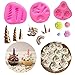 Mini Unicorn Mold Unicorn Horn Ears Flower and Rainbow Cupcake Topper Fondant Chocolate Mold(Set of 3)
