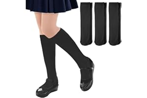 ZERULETS Girls Knee High Socks Kids School Uniform Dress Long Tube Socks 3 Pairs for 1-14 Years Girls Boys Kids Toddlers