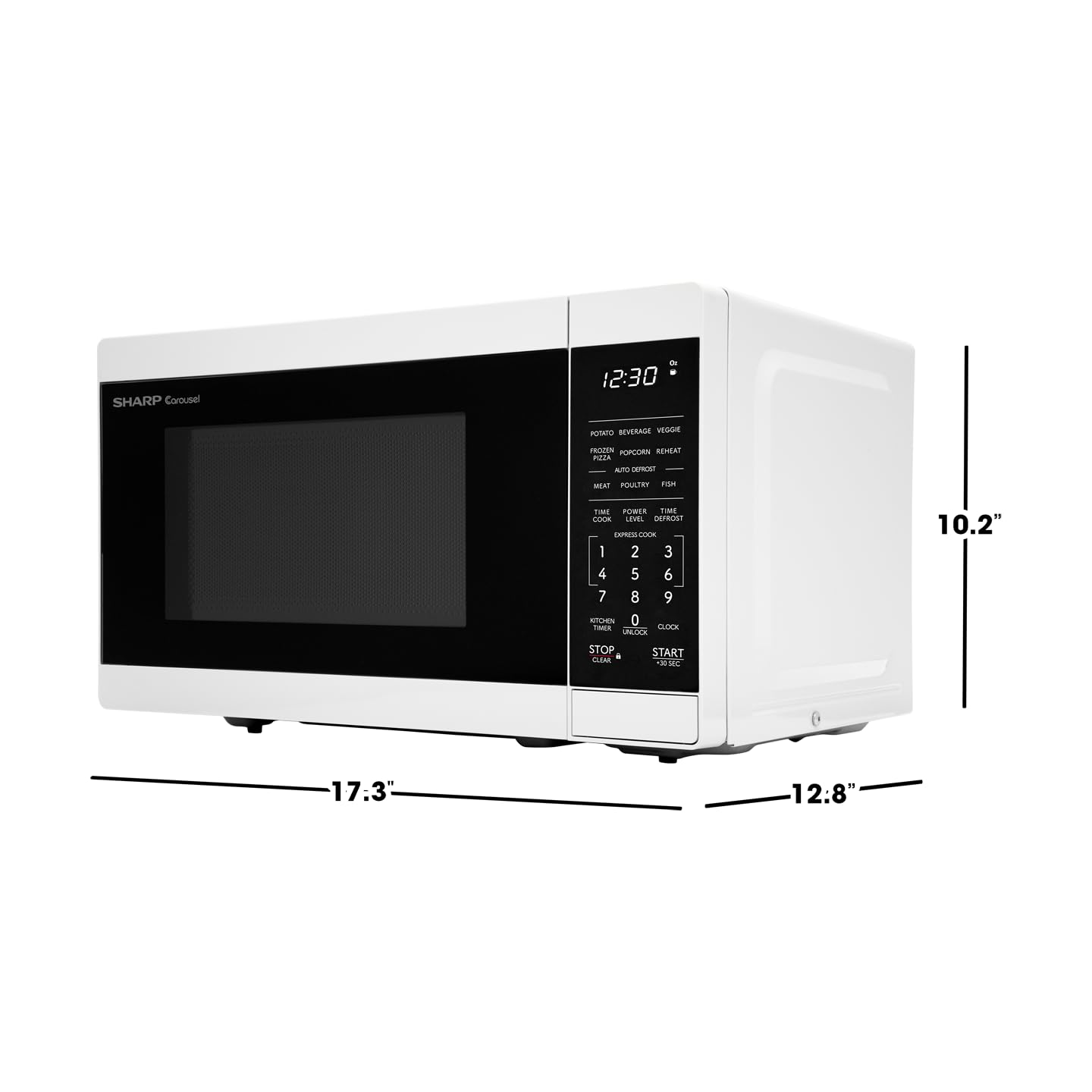 Sharp Compact Countertop Microwave Oven with Removable 10