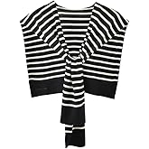 Womens Striped Pashmina Shawls and Wraps Knitted Sweater Casual Shawl Wraps Scarf Cardigan Cape Cashmere Shoulder Top