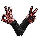 LauKingdom BBQ Grilling Cooking Glove 932°F Extreme Heat Resistant Oven Mitts & BBQ Accessories
