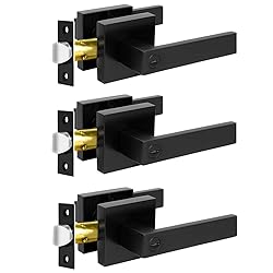 KAMOTA Privacy Door Levers, 3 Pack Matte Black Door