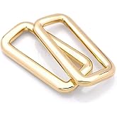 CRAFTMEMORE 1 1/2 Inch Rectangle Rings Buckle Metal Round Rectangular Loop for Bag Belt Strap Quality Finish SCLP 6pcs