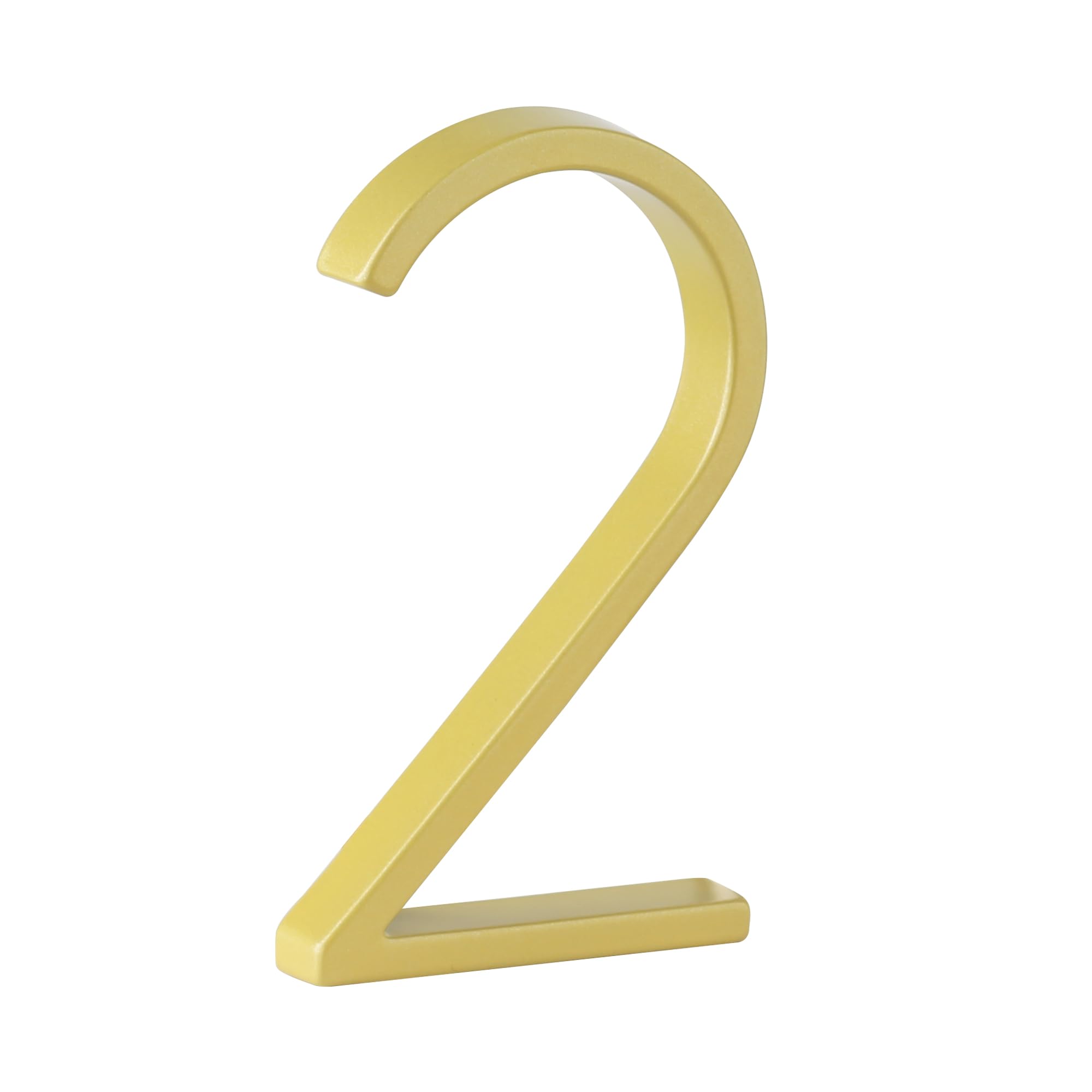 HASWARE Floating House Number Sign: 5 inch Modern Door Signage - Striking for Street Home Address Numerals (2, Golden)