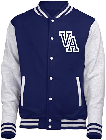 FRONT INITIAL STEP PERSONALISATION VARSITY JACKET (Oxford Navy / Heather Grey) NEW PREMIUM Unisex American Style Letterman College Baseball Custom Top Gift Present Quality AWD Personalised By 123t