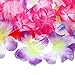 Shappy 100 Pieces Flower Tropical Hawaiian Leis Necklaces for Beach Theme Party Supplies Decorations Favors Ornaments (Style 3)