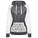KESEE Coat ☀ Women Sheer Lace Long Sleeve Hooded Patchwork Sweatshirt with Pockets