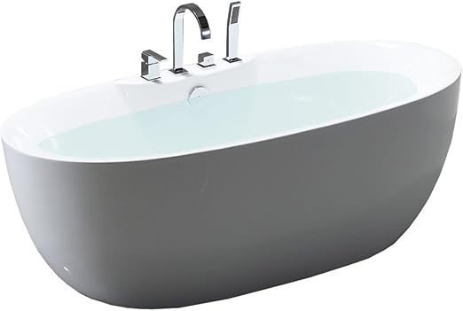 Baignoire Ilot Ovale Design Contemporain En Acrylique 130 150 Ou 170 Cm Florette Bonde Fournie 130 X 70cm Blanc Brillant Amazon Fr Bricolage